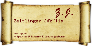 Zeitlinger Júlia névjegykártya